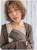 くしゅっと切りっぱなしボブ
