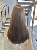 ヘアー アイス 御器所本店(HAIR ICI) 艶感ストレート髪質改善カラーミルクティーベージュ