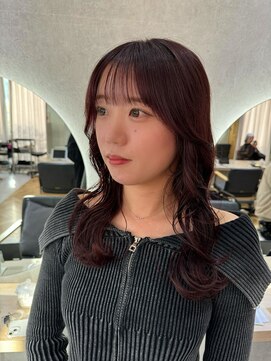 ジーナ 福岡天神(Zina) ローレイヤーセミロング×ピンクラベンダー(Zina福岡天神)