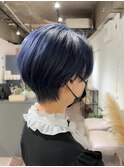 ネイビーブルー/くびれショート/コンパクトショート