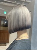 シルバー 裾カラーネイビー