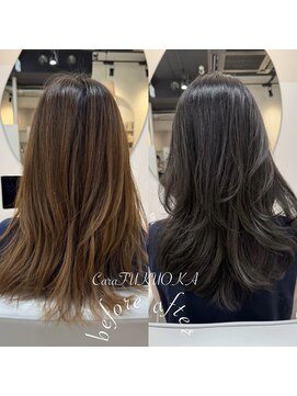 カラ フクオカ(Cara FUKUOKA) オリーブグレージュ《★髪質改善うる艶水素カラー＋カット★》