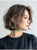 「30代40代◎大人こなれレイヤーボブ」