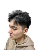 社会人◎くせ毛フェザーショート×アップバング