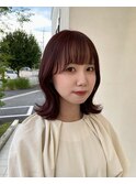 暖色カラーくびれカット似合わせカット
