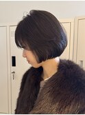 切りっぱなしボブ レイヤーボブ 大人ボブ 縮毛矯正 髪質改善