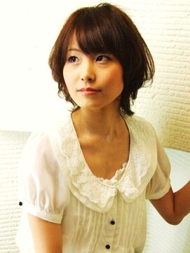 ヘアーアートシフォン 川口東口店(hair art chiffon) ワイドバング&モーブカラーのワンサイドくびれミディ風ヘア 川口