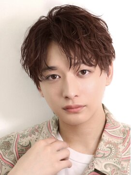 オーシャントーキョーウエスト 心斎橋 (OCEAN TOKYO WEST) ツーブロックダークブラウンカラーアップバング