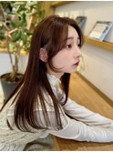 センターパートレイヤーロングストレート小顔◎20代30代40代50代