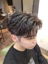 メンズ レオ 南森町店(men's LEO) フェザーショート×センターパート×ツーブロック×刈り上げ