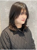 姫カットレイヤーロングミディアムハッシュカット20代#19