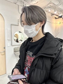 ヘアー アイス カンナ(HAIR ICI Canna) 王道メンズセンターパート清潔感デザインカラーハイライト