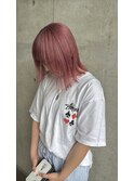 シアーピンク×外はねボブ