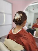 着物シニヨンヘアアレンジ