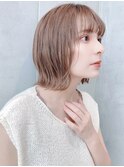 say.ショートボブひし形ショートオリーブグレーアッシュブランド