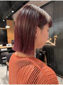 ★冬トレンド◎ブリーチなし大人ピンクベージュボブ