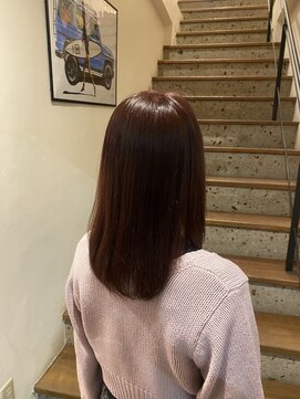 シュガー 盛岡(SUGAR) ミディアム　レイヤーカット　深めピンクカラー