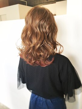 プリーモ ヘアー レガロ(Primo hair REGALO) 【REGALO】セピアカラー抜け感ミディアム×インナーカラー★