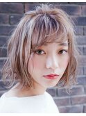 Aimee ゆるふわ切りっぱなしボブ×アッシュベージュ