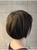 ハンサムショート_ネイビーカラーフレンチボブ