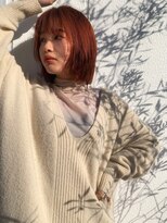 エマエコル(Emma ecole)&nbsp;Emma  ecole 切りっぱなしボブ×ディープオレンジカラー by.木村