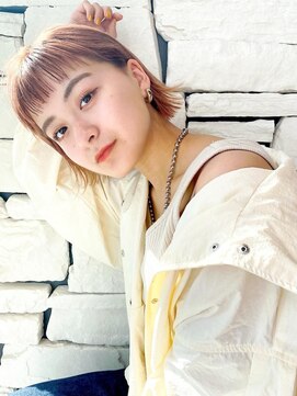 コルソ バイ ケーツー(CORSO by k-two) 小顔×外ハネ×ミニボブ×オレンジブラウン[西宮北口/門戸厄神]