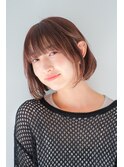 ワンカール内巻きショートボブ大人ショート小顔カット<原宿>