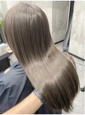 パールアッシュ　グレージュ　シルバーベージュ　ブリーチなし