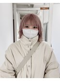 ホワイトピンク / 切りっぱなしボブ