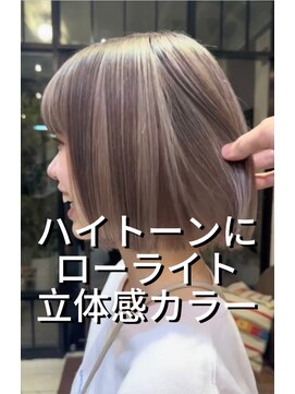 ベル 表参道店(Belle) ハイトーンにローライトで作る立体感カラー【ケアブリーチ】