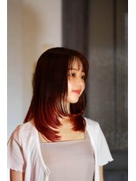 アンアタッシュ(UNE ATTACHE)&nbsp;ラベンダーピンクグラデーション　ストレートスタイル