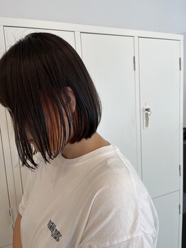 ルヴェルヘアー(Revel hair) タッセルボブ × ベージュ × オレンジ
