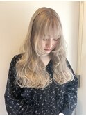 20代暗めカラーデザインカラーロングオリーブグレージュベージュ