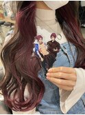 Free！ 松岡凛 インナーカラー  ボルドー ベリーピンク ワイン