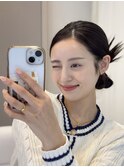 (韓国風/カチモリヘア/縮毛矯正/前髪/韓国レイヤー/小顔)