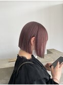 ピンクベージュカラー10代20代30代ブリーチカラーボブ