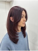 ［A'SHE］セミロングレイヤー °・* ボルドールビー *・°