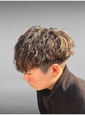 大分別府メンズパーマカットツイストスパイラルハイライト