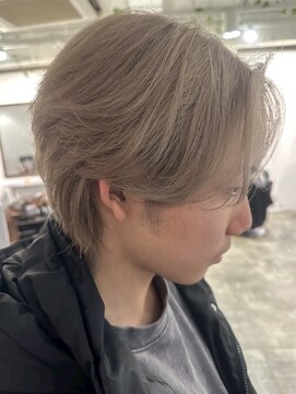 センターパート/ココアブラウン/フェザーパーマ