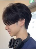 センターパートニュアンスパーマ毛流れパーマ大人男子20代30代