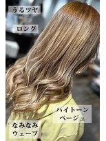バディヘアーサロン(BUDDY HAIR SALON)&nbsp;ミルクティーベージュワンレンフレンチバング大人可愛いロング