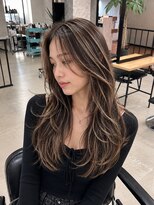 リーチェ(ReCHE by CAPA(旧:CAPA茅ヶ崎店)) ハイライトレイヤーカットダークパープル夏ミルクブラウン7