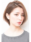 グレージュナチュラルボブ大人可愛い丸みショートボブ