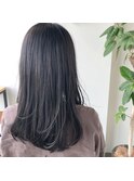 暗髪 アッシュ くすみカラー