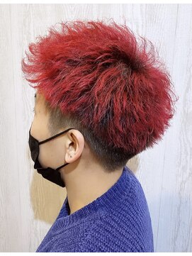 テーラヘアー 南行徳店(TELA HAIR) メンズ×ジェットモヒカンレッド