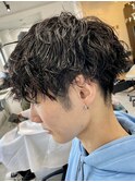 メンズツイストスパイラルパーマ メンズマッシュ メンズパーマ