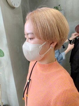 テトヘアー(teto hair) ベリーショート、ハンサムショート、ブロンド、ブリーチ2回