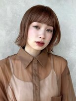 グリードヘアー セルフィッシュ(GREED hair SELFISH) 前髪ありフェイスレイヤーベージュマッシュボブ
