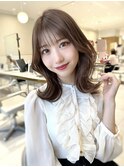 大人可愛い韓国ヘア レイヤーカット くびれミディアムヘア#