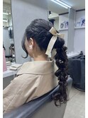 首元スッキリ♪編みおろしポニーテール